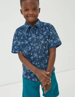 FatFace Resort Printed Shirt Navy