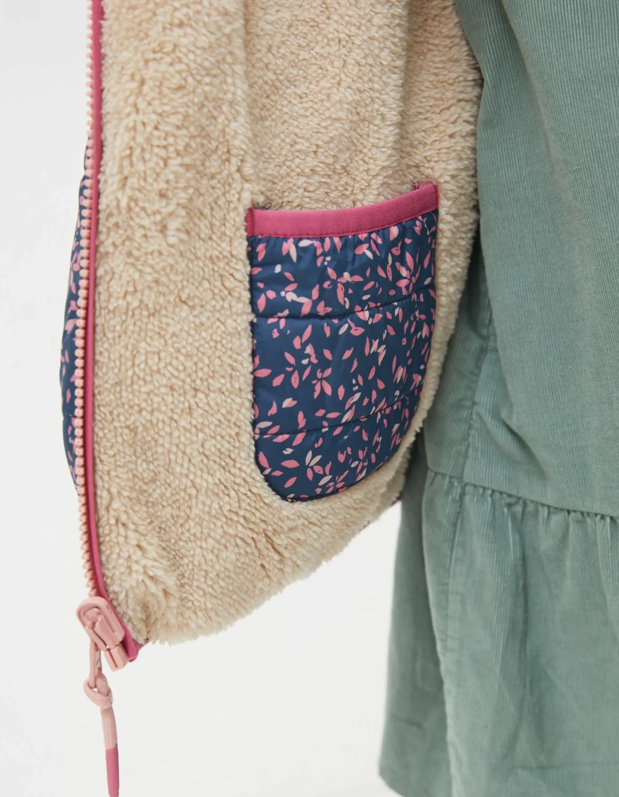 FatFace Reversible Floral Print Jacket Natural Online