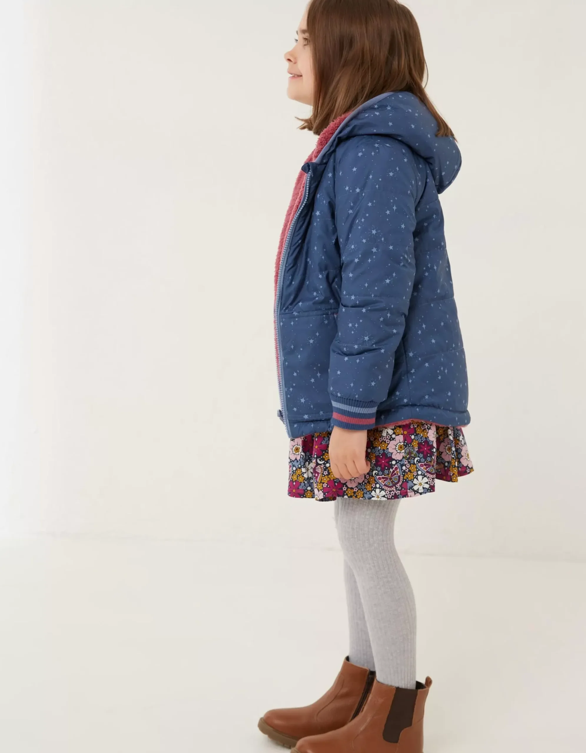 FatFace Reversible Star Jacket Navy Discount