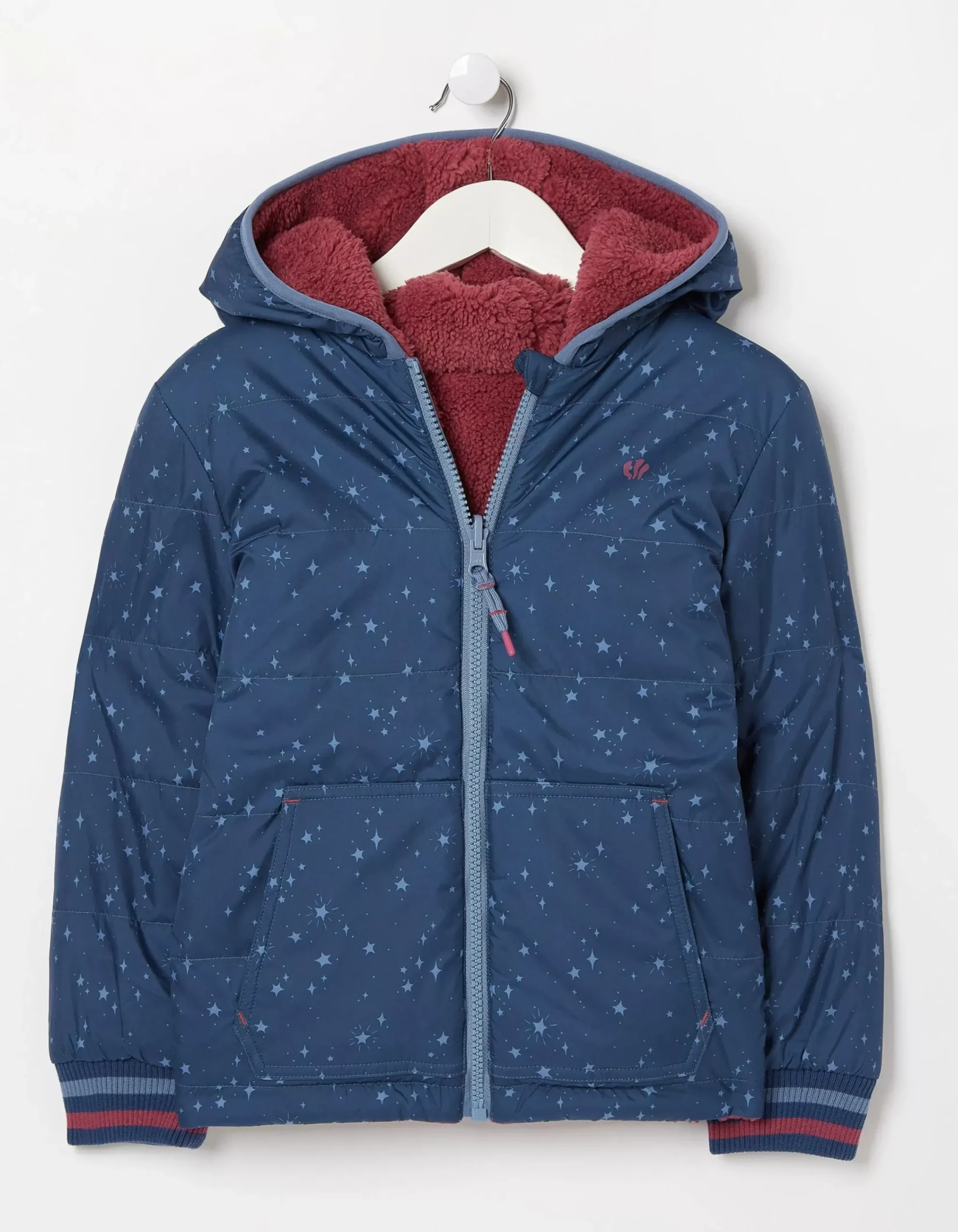 FatFace Reversible Star Jacket Navy Discount