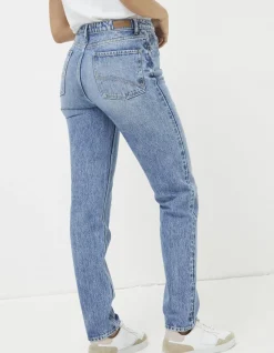 FatFace Rip And Repair Mom Jeans Light Blue