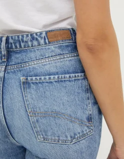 FatFace Rip And Repair Mom Jeans Light Blue