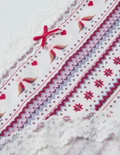 FatFace Robin Fairisle Short Knickers White Hot