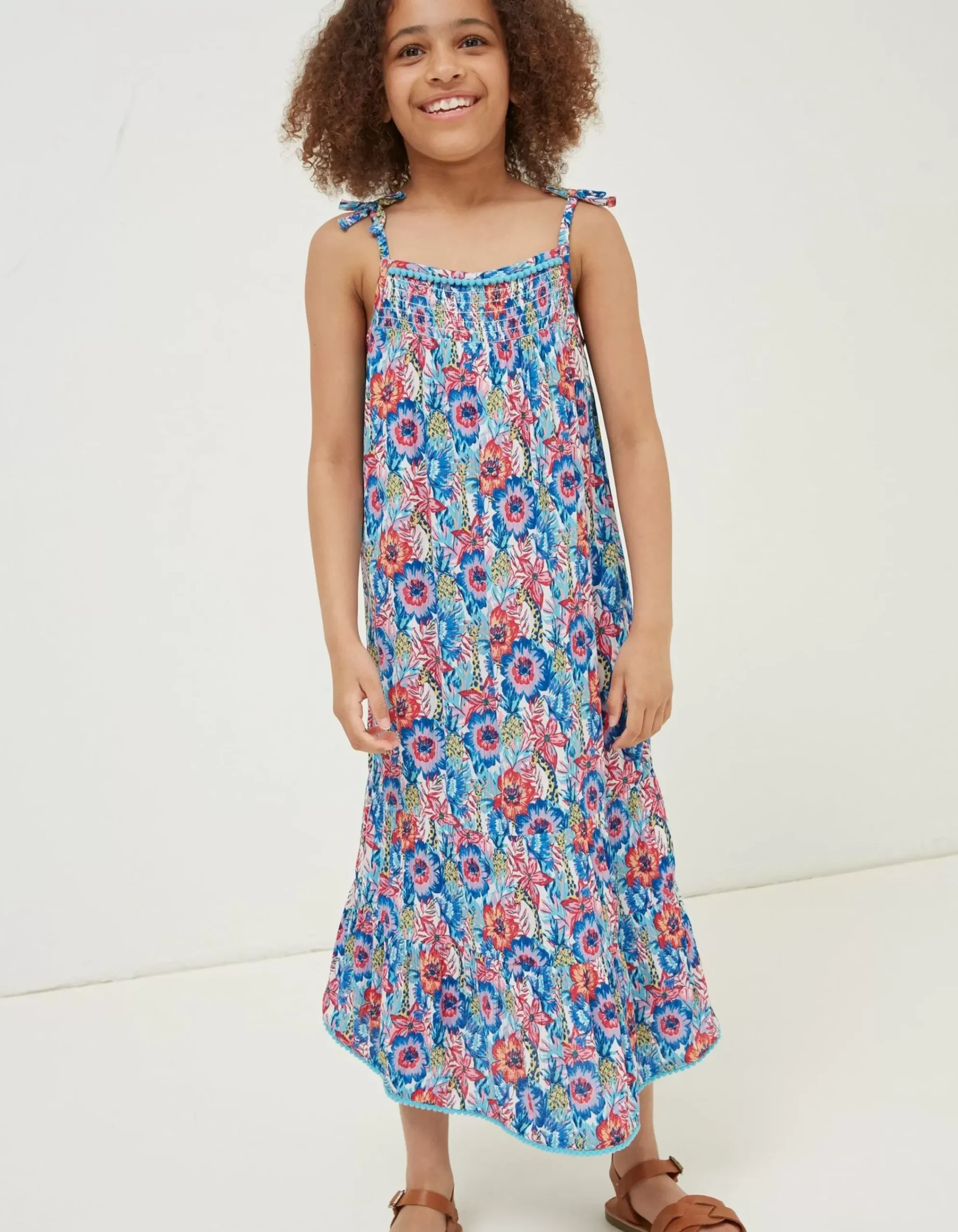 FatFace Rosa Tropical Print Dress Multi Colour Discount