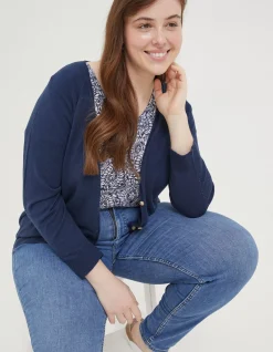 FatFace Rose Cardigan Navy New
