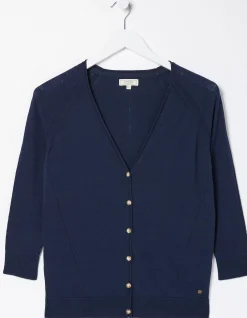 FatFace Rose Cardigan Navy New
