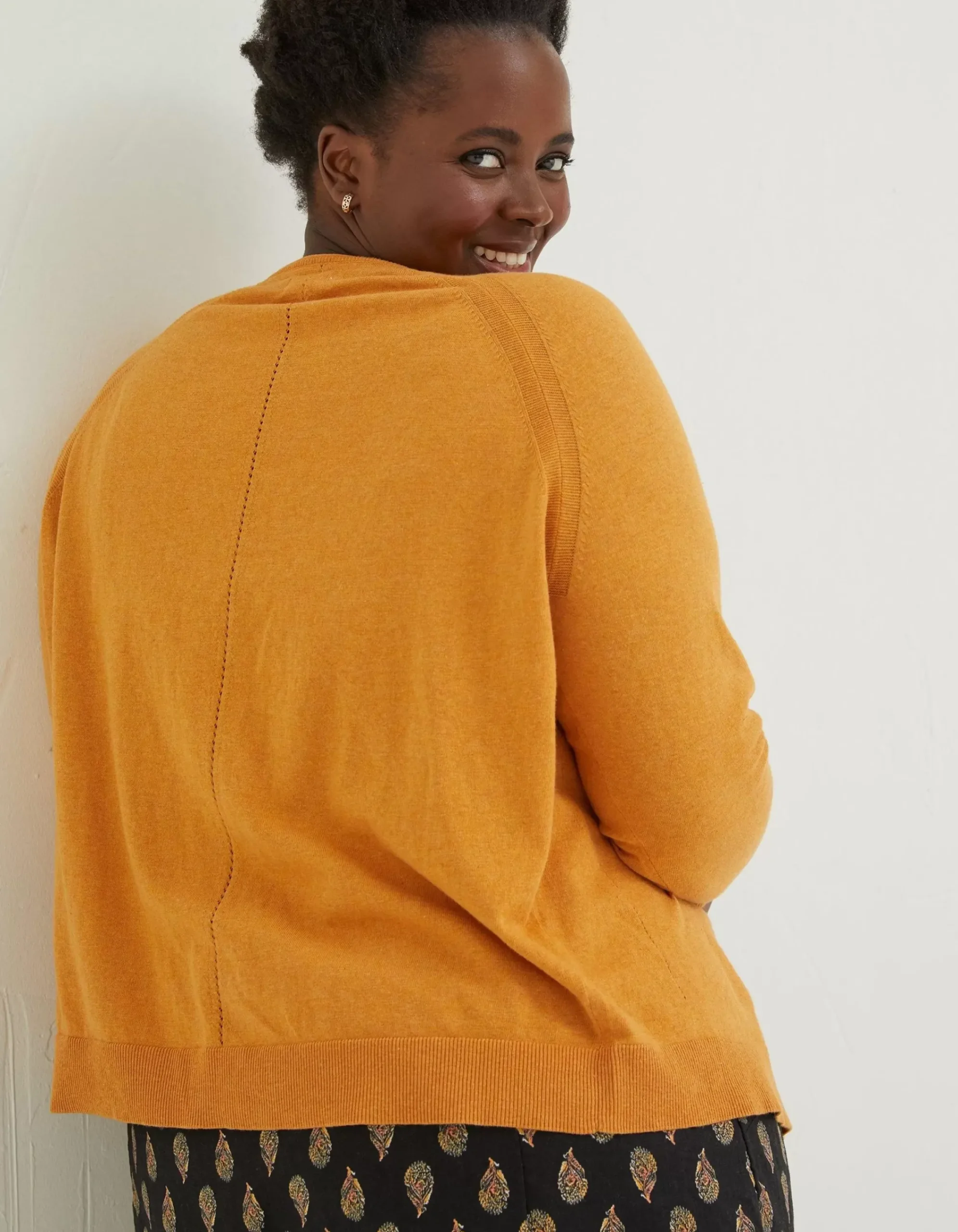 FatFace Rose Cardigan Yellow Discount
