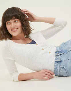 FatFace Rose Cardigan White