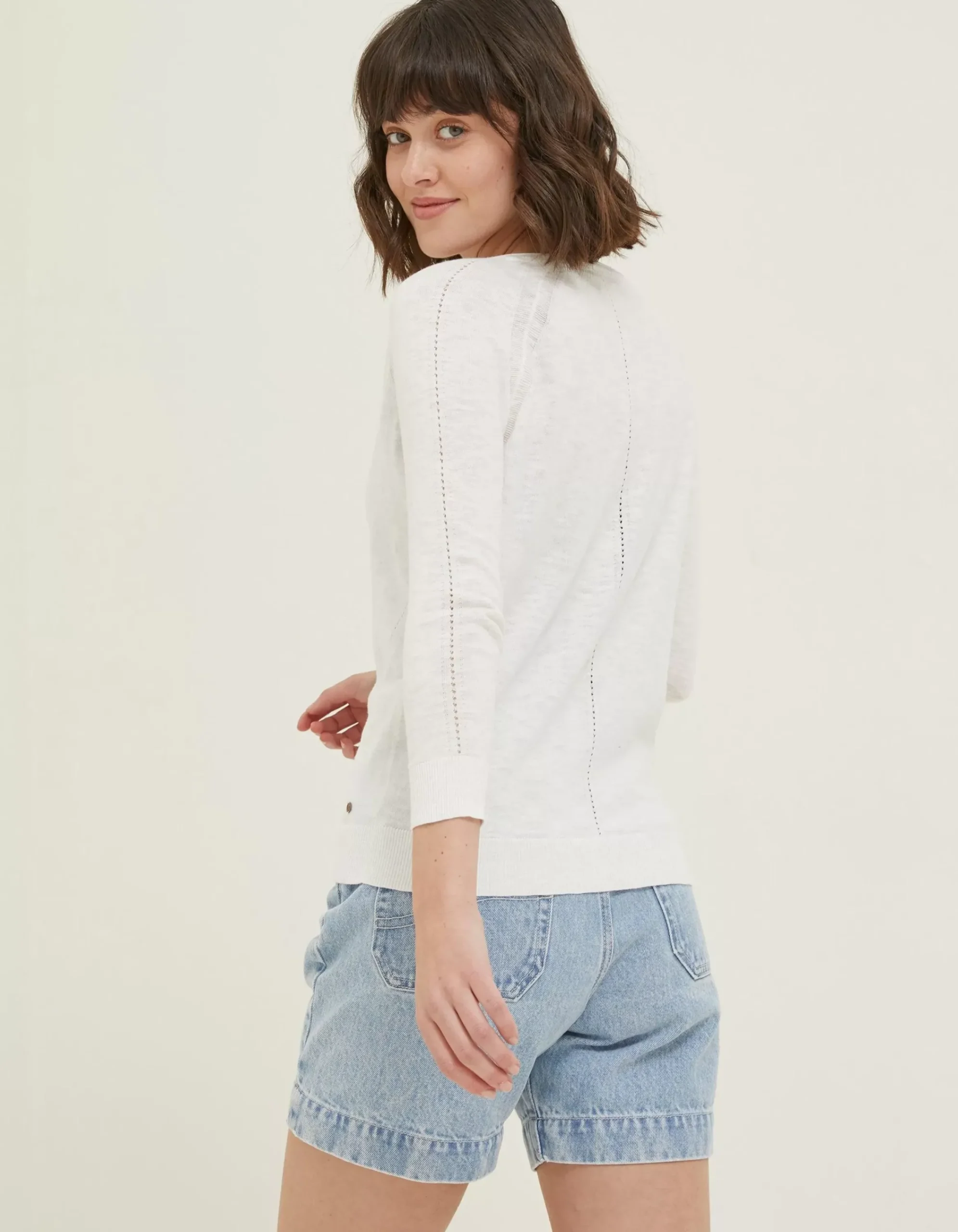 FatFace Rose Cardigan White