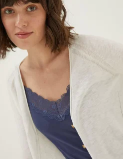 FatFace Rose Cardigan White