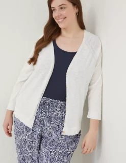 FatFace Rose Cardigan White