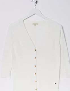FatFace Rose Cardigan White