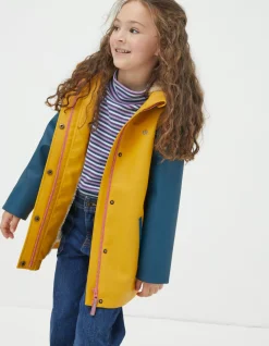 FatFace Rubberised Waterproof Jacket Yellow New