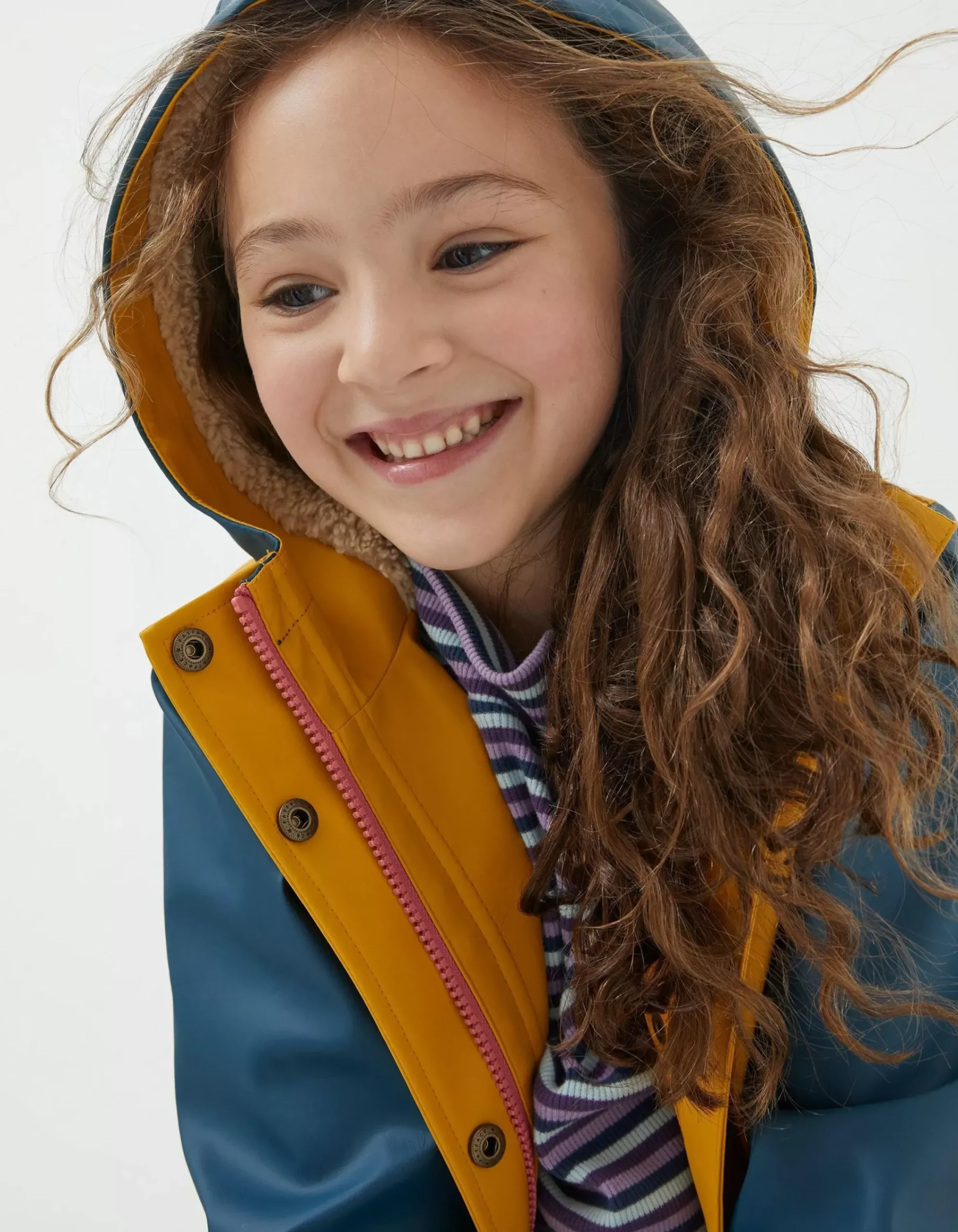 FatFace Rubberised Waterproof Jacket Yellow New