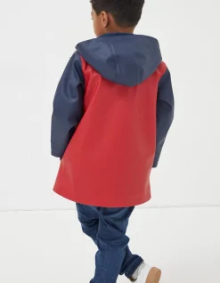 FatFace Rubberised Waterproof Jacket Navy Outlet