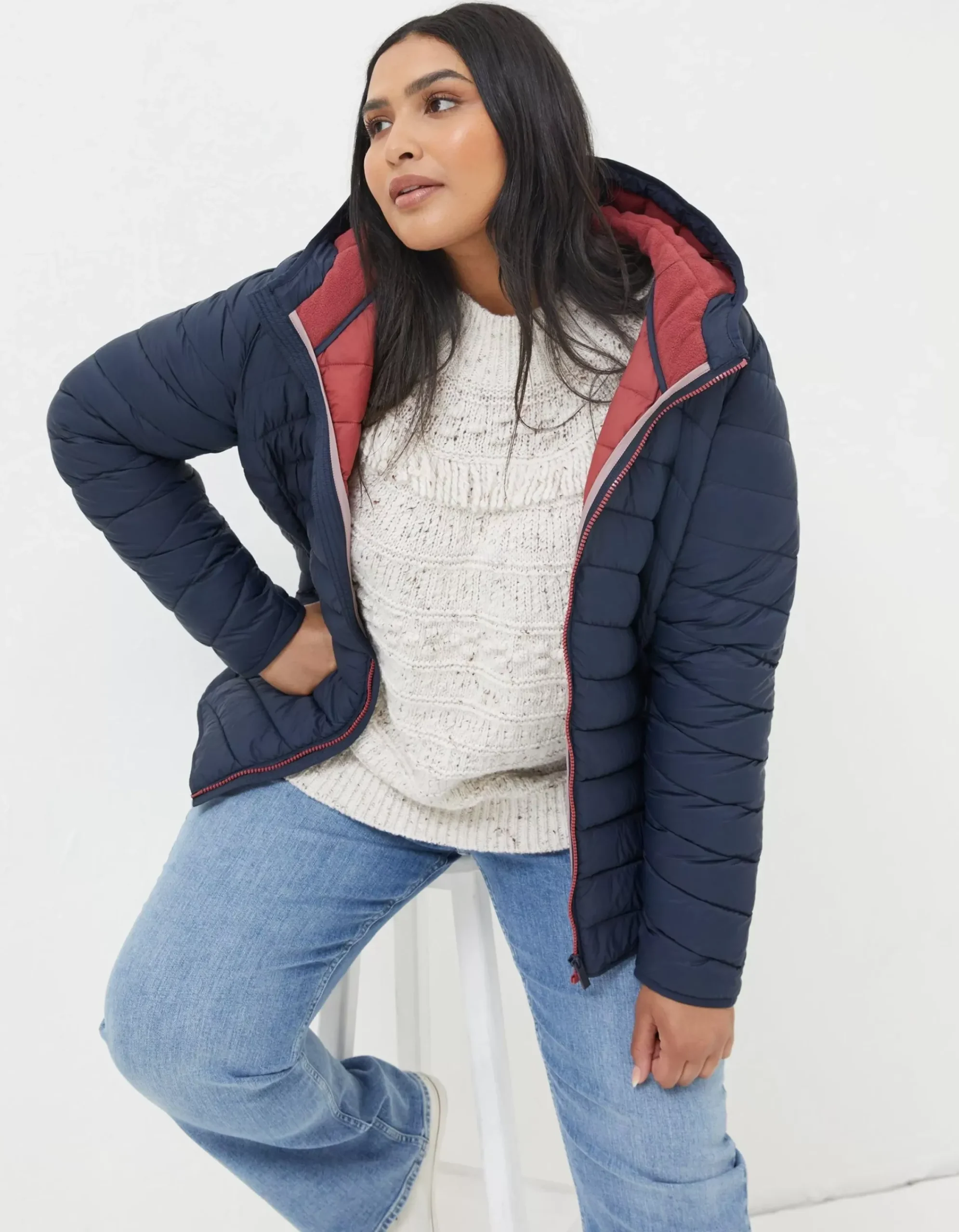 FatFace Ruby Lightweight Puffer Jacket Navy Best