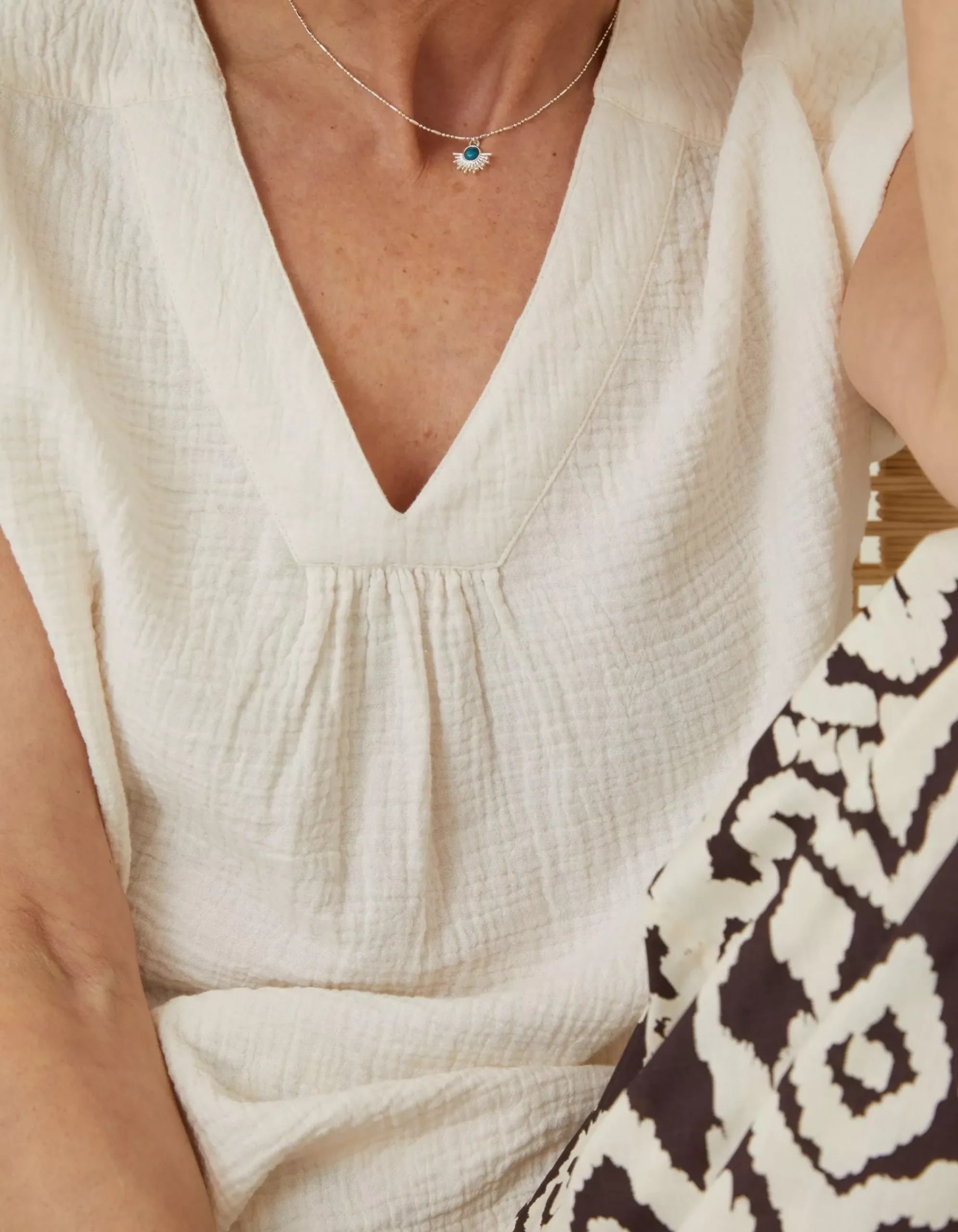 FatFace Sadie Blouse Ivory Clearance