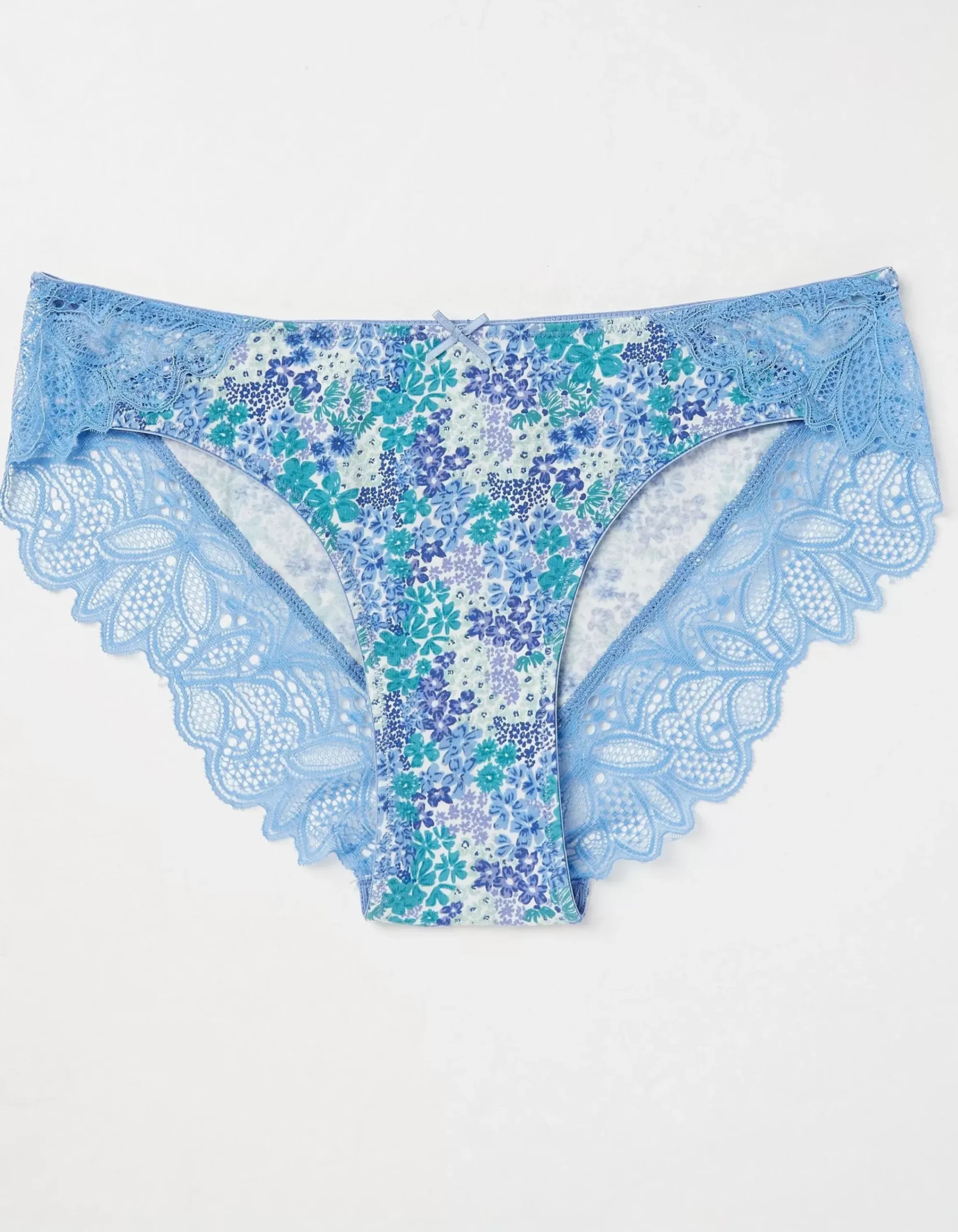 FatFace Sadie Floral Cheeky Knickers Teal Green