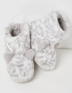 FatFace Sadie Snow Leopard Slipper Boot Grey Online
