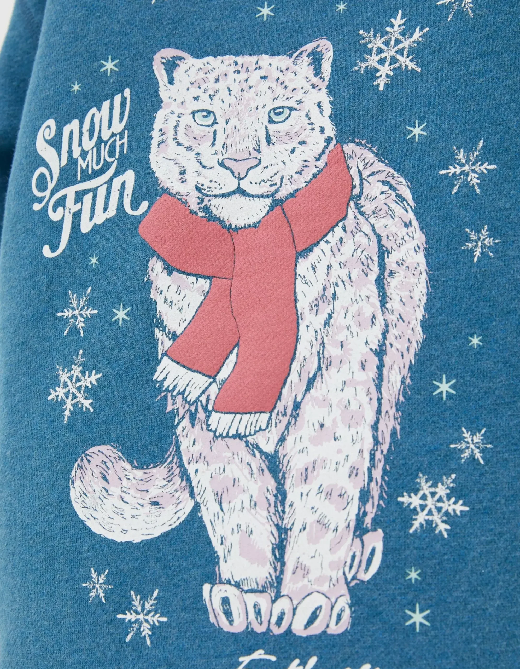 FatFace Sadie Snow Leopard Zip Hoodie Teal Green Sale