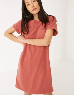 FatFace Sadie Sweat Dress Mid Orange Hot