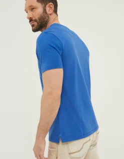 FatFace Sail Boat Sketch T-Shirt Cobalt Blue Hot