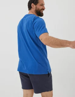 FatFace Sail Boat Sketch T-Shirt Cobalt Blue Hot