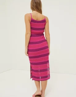FatFace Samantha Stripe Knitted Dress Multi Colour Hot