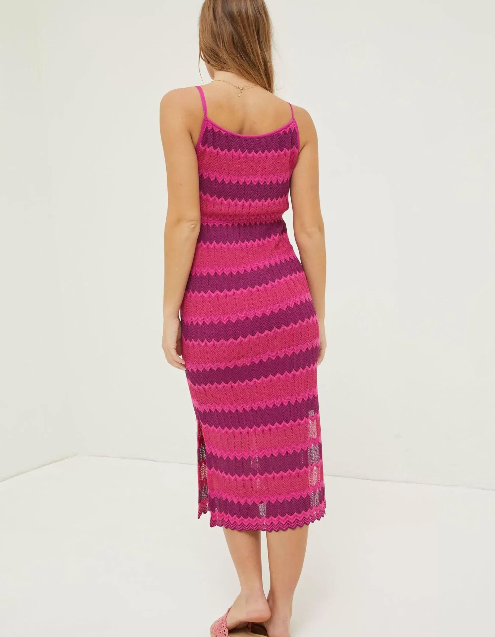 FatFace Samantha Stripe Knitted Dress Multi Colour Hot