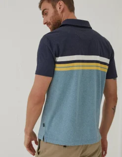 FatFace Sandford Chest Stripe Polo Duck Egg Discount