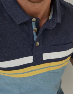 FatFace Sandford Chest Stripe Polo Duck Egg Discount