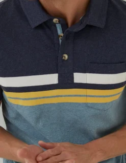 FatFace Sandford Chest Stripe Polo Duck Egg Discount
