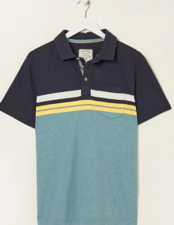 FatFace Sandford Chest Stripe Polo Duck Egg Discount