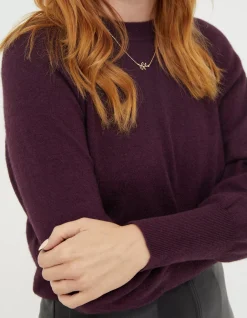 FatFace Sara Crew Jumper Plum Hot