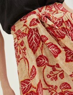 FatFace Sasha Vine Floral Midi Skirt Cream New