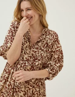 FatFace Scarlett Floral Dress Brown Online
