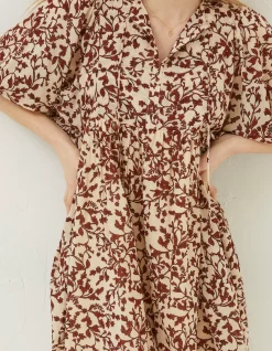 FatFace Scarlett Floral Dress Brown Online