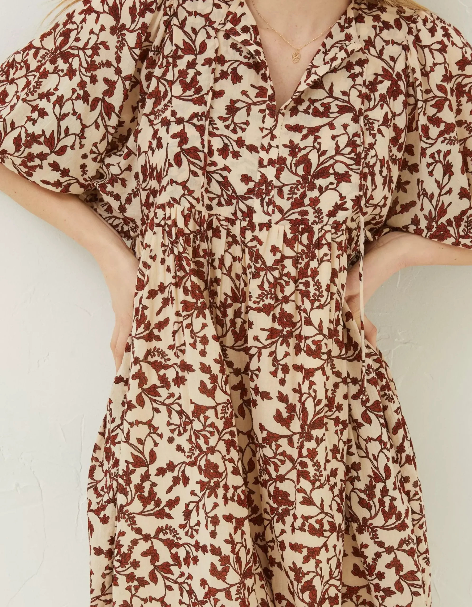 FatFace Scarlett Floral Dress Brown Online