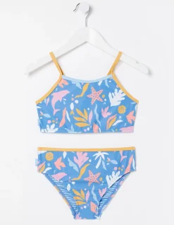 FatFace Sea Scape Bikini Bright Blue Discount