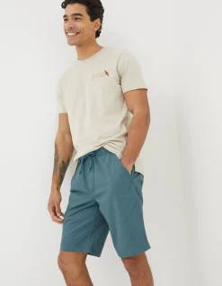 FatFace Seaton Pull On Shorts Dark Teal Green Outlet