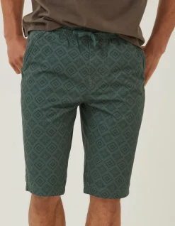 FatFace Seaton Tile Print Shorts Emerald Green Online