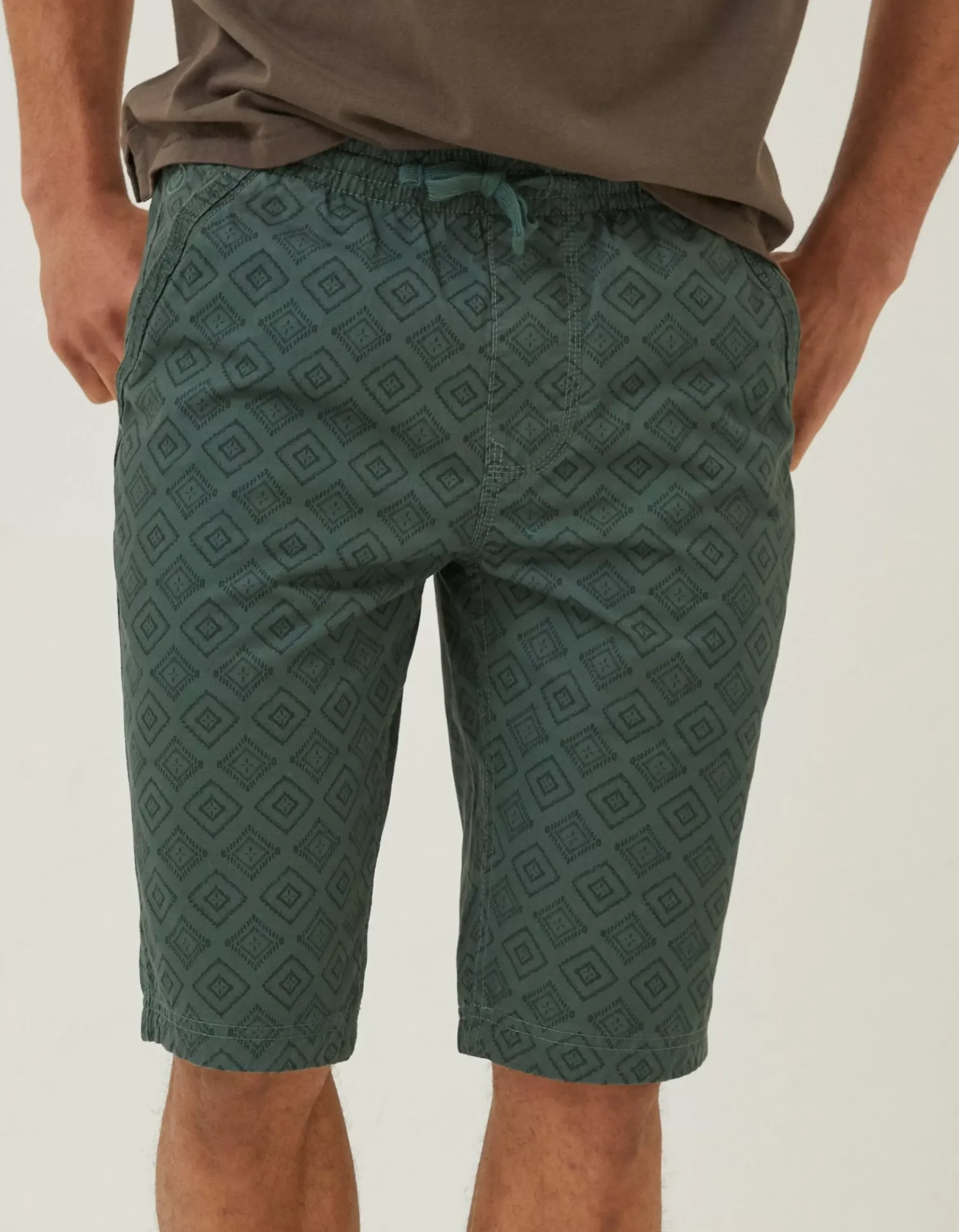 FatFace Seaton Tile Print Shorts Emerald Green Online