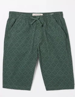 FatFace Seaton Tile Print Shorts Emerald Green Online
