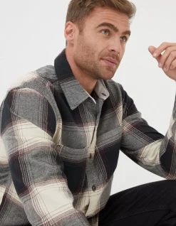 FatFace Selby Check Shirt Black Clearance