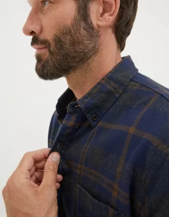 FatFace Selwood Check Shirt Navy Sale