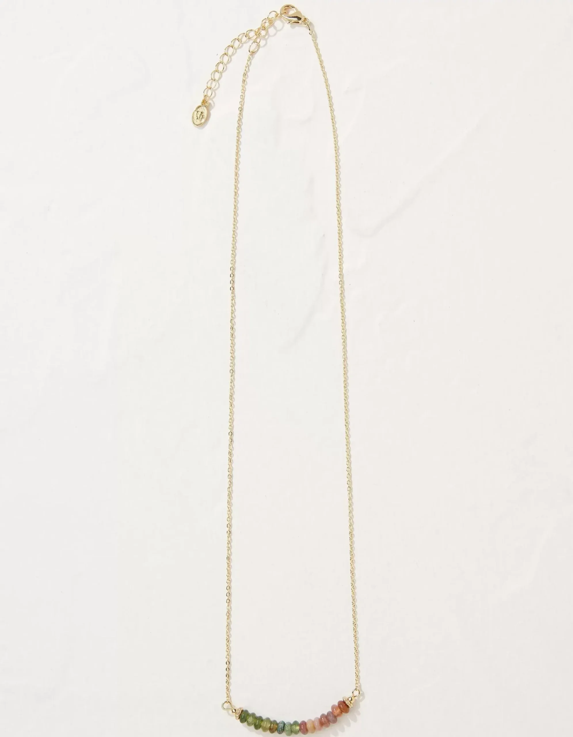 FatFace Semi Precious Disc Necklace Gold Discount