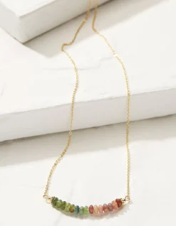 FatFace Semi Precious Disc Necklace Gold Discount