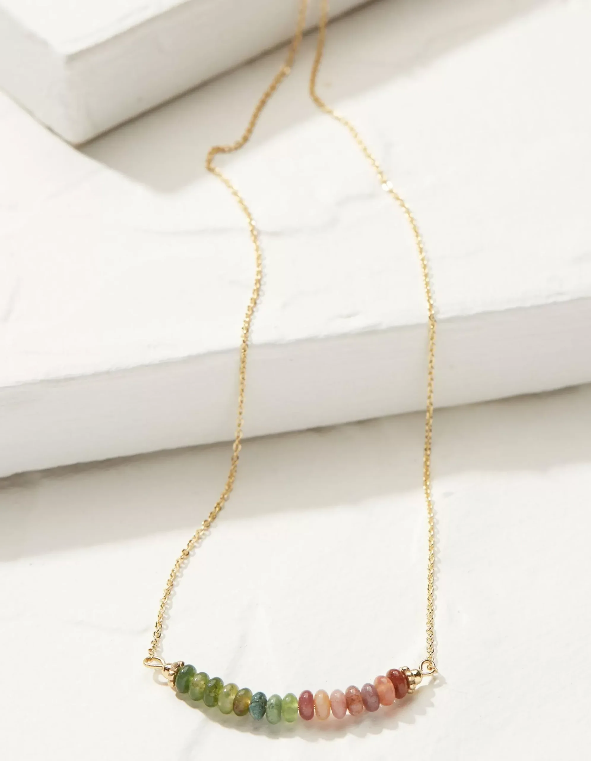 FatFace Semi Precious Disc Necklace Gold Discount