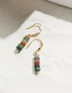 FatFace Semi Precious Drop Earrings Multi Clearance