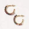 FatFace Semi Precious Hoops Gold